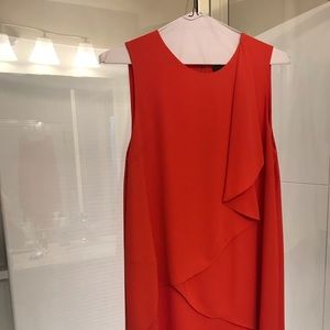 Orange Silk Sleeveless dress